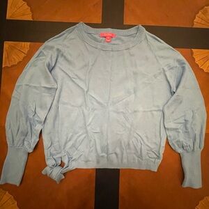 Lilly Pulitzer Sky Blue Crew Neck Sweater With Side Tie